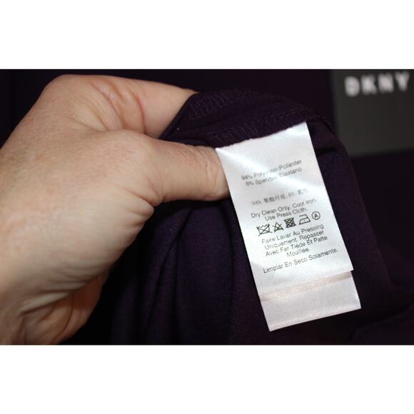 DKNY Women's Purple Bell Sleeve‎ with Bead trim Dress Size 8 NWT - Picture 7 of 8